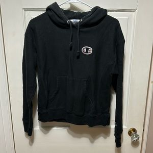 Black Reverse Weave Champion Hoodie